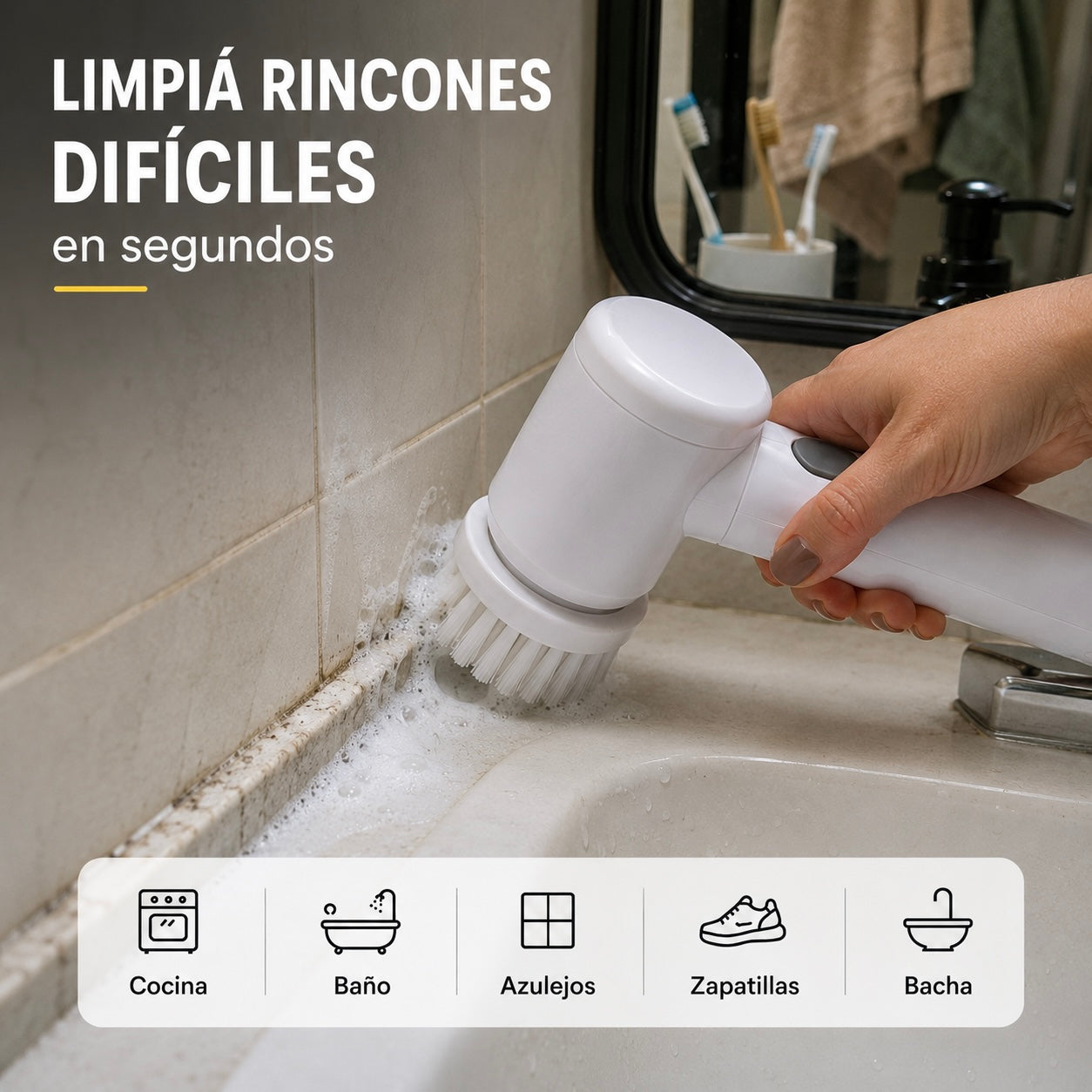 CleanUp™Cepillo Eléctrico Inalámbrico 3 en 1
