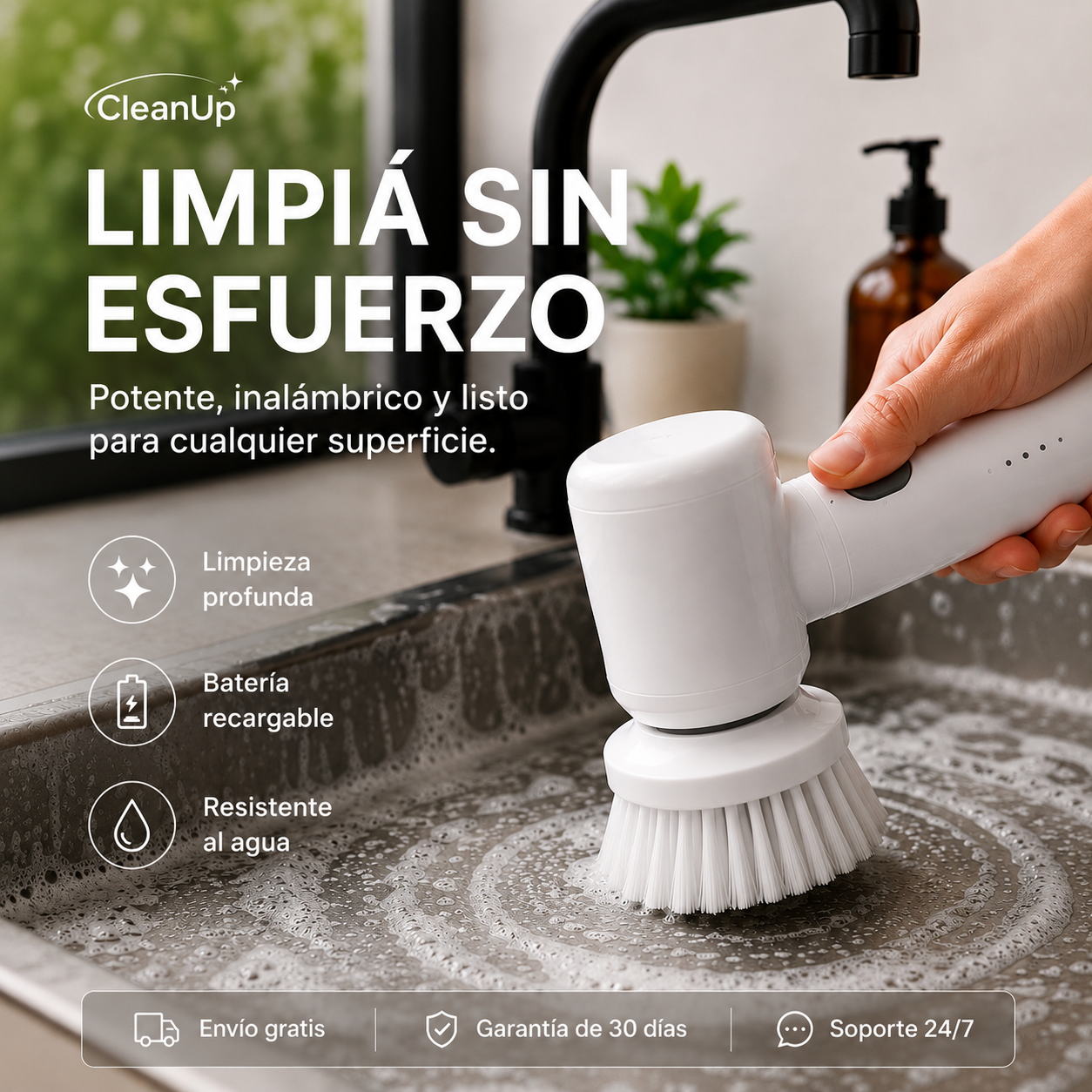 CleanUp™Cepillo Eléctrico Inalámbrico 3 en 1